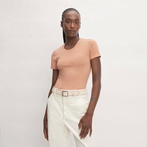 Everlane The Supima® Form Crew Neck Tee in Peach - Size S
